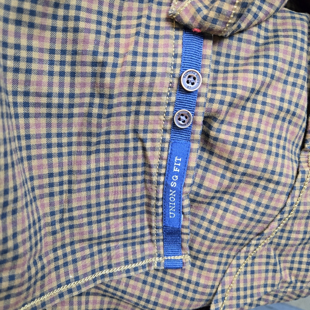 Louis Philippe Mens Brown Checkered Long Sleeve Union SQ Slim Fit Career Shirt M - Picture 5 of 10